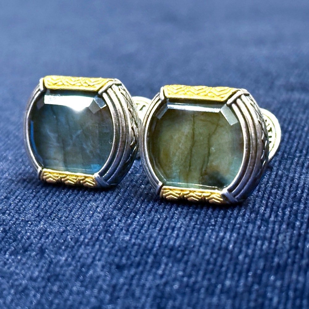 Konstantino 750 (18K) Gold & 925 Sterling Silver Cuff Links, Sparta Collection